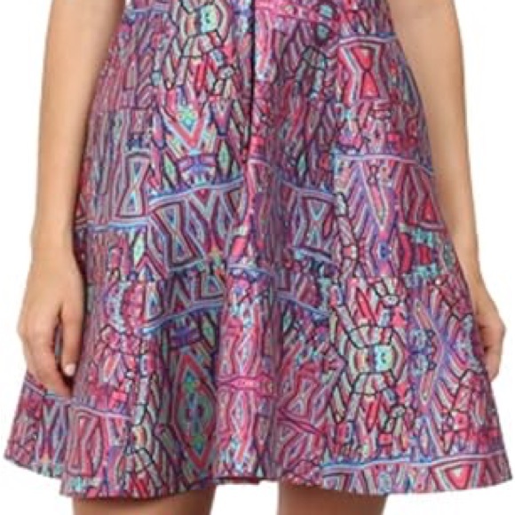Nanette Lepore Machu Picchu pink printed dress with pockets 2 - Picture 8 of 9